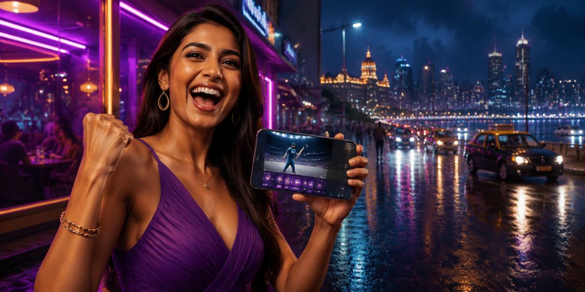 Teen Patti game neon sign in Mumbai nightlife