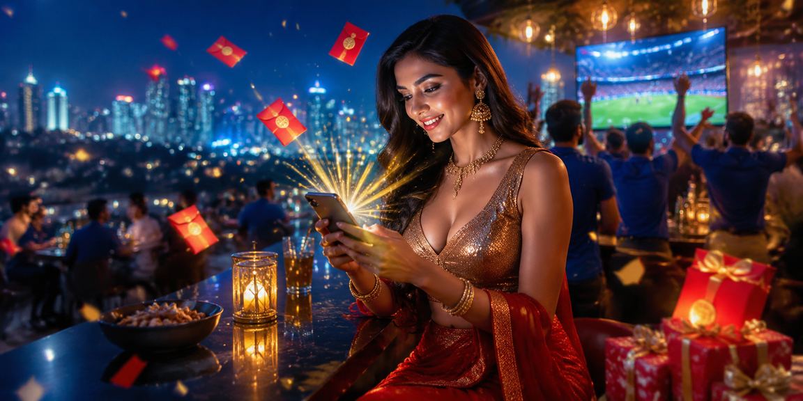 Player responsibly enjoying gaming with red envelopes during Indian festival